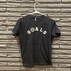 Goals Soccer Kids Graphic T Shirt Grey Heather New With Tags